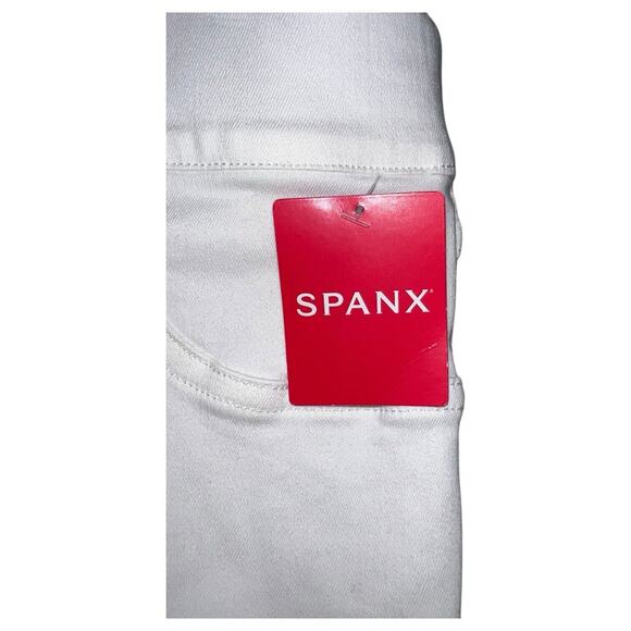 New Spanx Jeggings Womens Medium White Ankle Skinny Stretch Cropped Jeans Pants - Picture 11 of 16